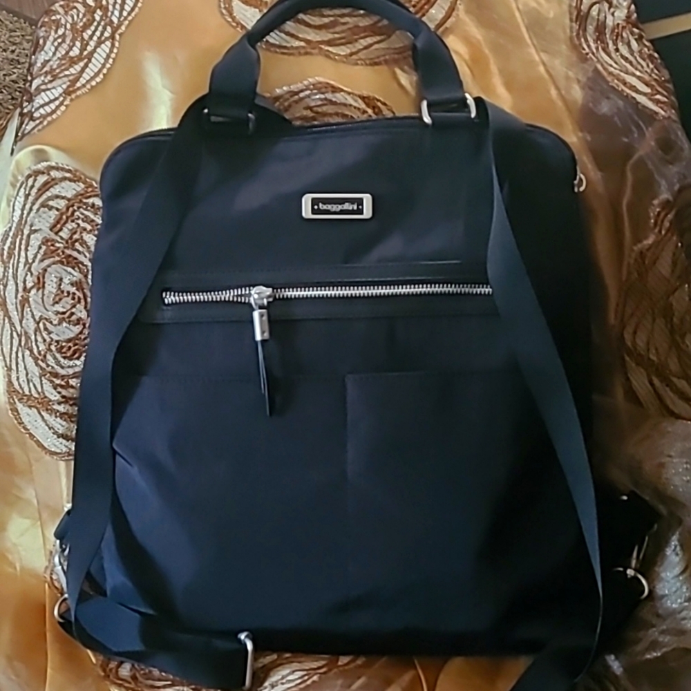 Baggallini Jessica Convertible Tote Backpack BLACK Anti Theft RFID